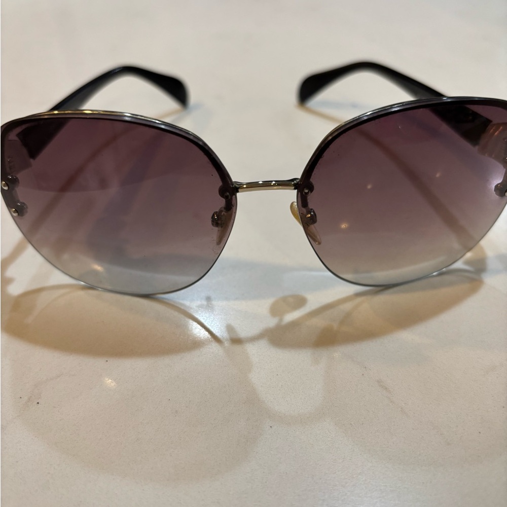 Georgio Armani Stylish Black and Gold Sunglasses
